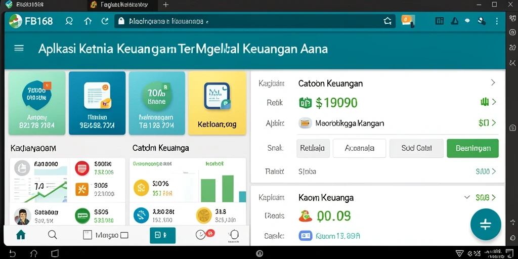 Tampilan antarmuka FB168 yang ramah pengguna dan fungsi Catatan Keuangan.