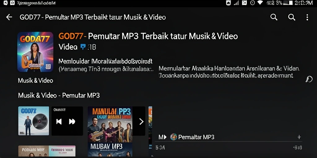 Antarmuka pengguna <strong>GOD77</strong> yang sederhana dan efisien untuk Pemutar MP3.