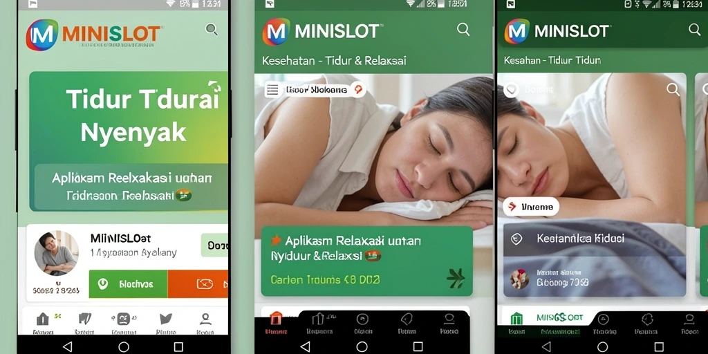 Tampilan antarmuka MINISLOT dengan fitur Tidur & Relaksasi.