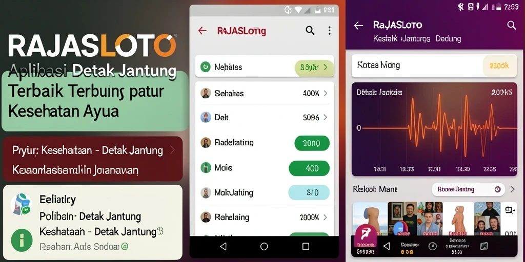 Antarmuka RAJASLOTO menampilkan data detak jantung yang jelas dan informatif.