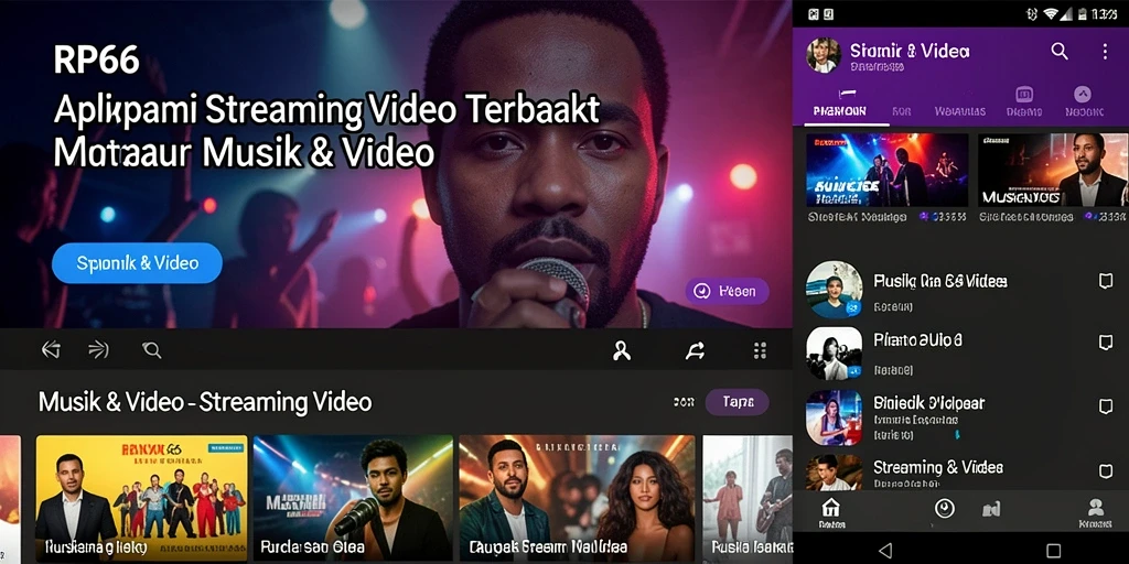 Antarmuka aplikasi RP66 yang modern dan intuitif untuk Streaming Video.